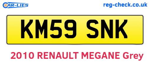 KM59SNK are the vehicle registration plates.