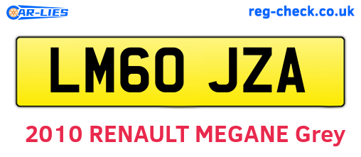 LM60JZA are the vehicle registration plates.
