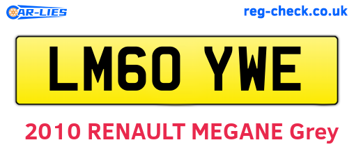 LM60YWE are the vehicle registration plates.