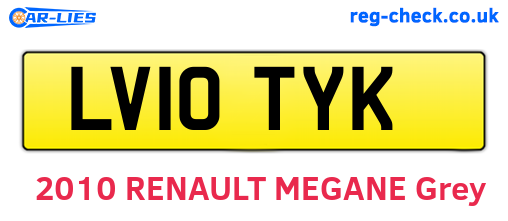 LV10TYK are the vehicle registration plates.