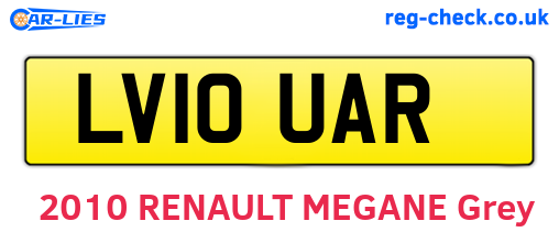 LV10UAR are the vehicle registration plates.