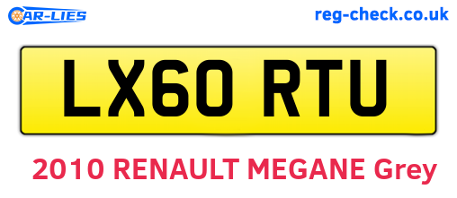 LX60RTU are the vehicle registration plates.