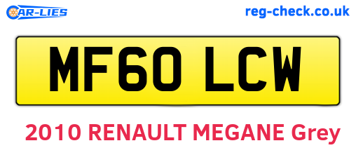 MF60LCW are the vehicle registration plates.