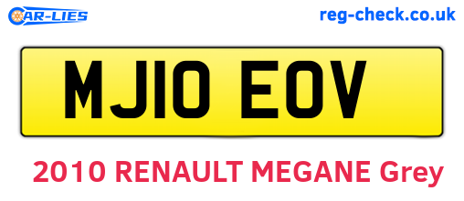 MJ10EOV are the vehicle registration plates.
