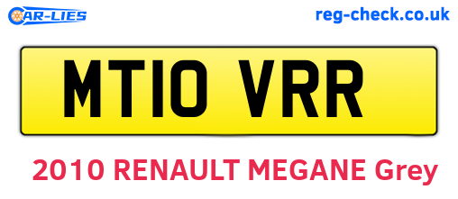 MT10VRR are the vehicle registration plates.
