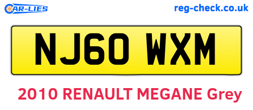 NJ60WXM are the vehicle registration plates.
