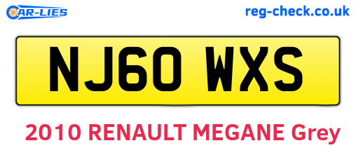 NJ60WXS are the vehicle registration plates.