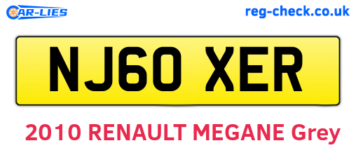 NJ60XER are the vehicle registration plates.