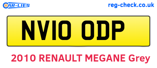 NV10ODP are the vehicle registration plates.