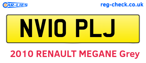 NV10PLJ are the vehicle registration plates.