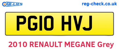 PG10HVJ are the vehicle registration plates.