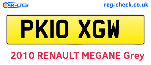 PK10XGW are the vehicle registration plates.