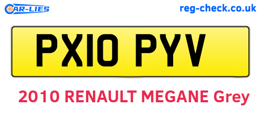 PX10PYV are the vehicle registration plates.