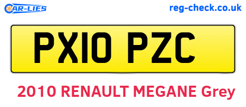 PX10PZC are the vehicle registration plates.