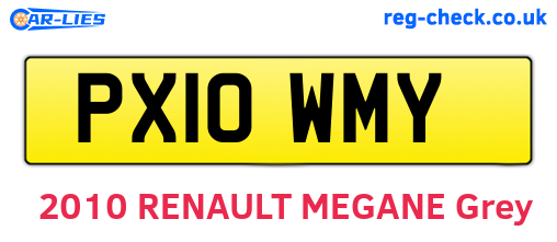 PX10WMY are the vehicle registration plates.