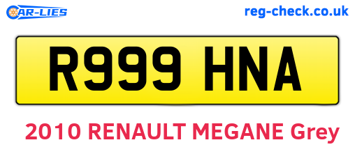 R999HNA are the vehicle registration plates.