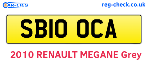 SB10OCA are the vehicle registration plates.