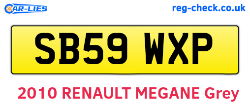 SB59WXP are the vehicle registration plates.