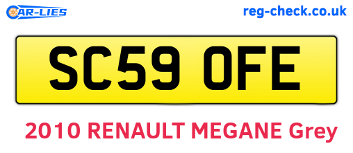 SC59OFE are the vehicle registration plates.