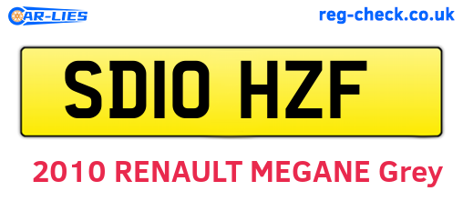 SD10HZF are the vehicle registration plates.