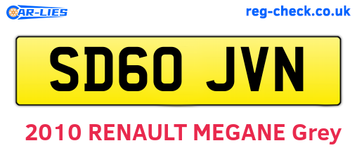 SD60JVN are the vehicle registration plates.