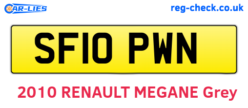 SF10PWN are the vehicle registration plates.