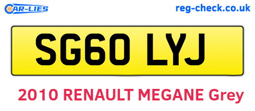 SG60LYJ are the vehicle registration plates.