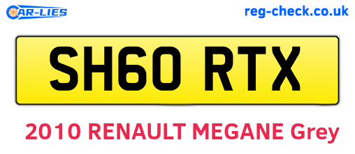 SH60RTX are the vehicle registration plates.