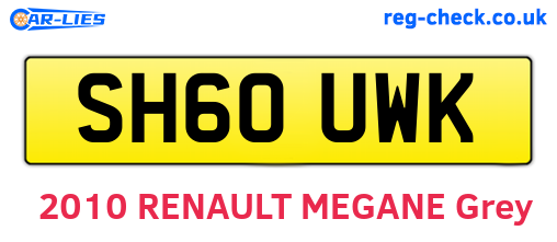 SH60UWK are the vehicle registration plates.