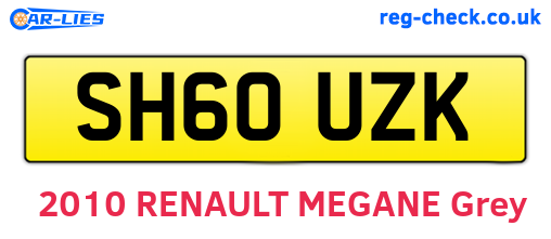 SH60UZK are the vehicle registration plates.