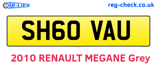 SH60VAU are the vehicle registration plates.