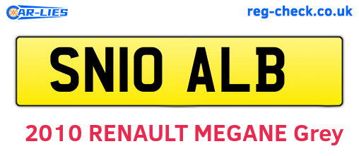 SN10ALB are the vehicle registration plates.