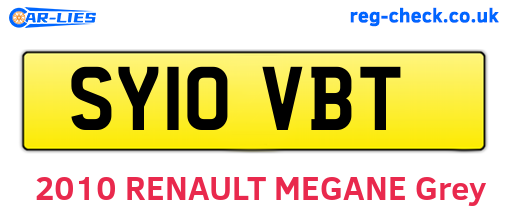 SY10VBT are the vehicle registration plates.