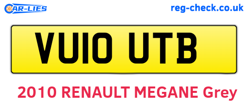 VU10UTB are the vehicle registration plates.