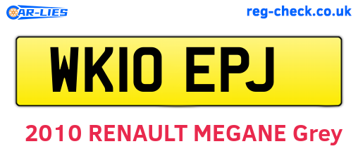 WK10EPJ are the vehicle registration plates.