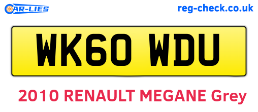 WK60WDU are the vehicle registration plates.