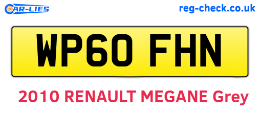 WP60FHN are the vehicle registration plates.