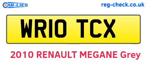 WR10TCX are the vehicle registration plates.
