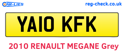 YA10KFK are the vehicle registration plates.