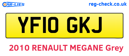 YF10GKJ are the vehicle registration plates.