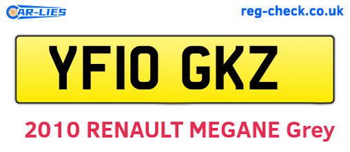 YF10GKZ are the vehicle registration plates.