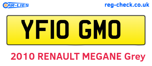 YF10GMO are the vehicle registration plates.