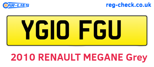 YG10FGU are the vehicle registration plates.