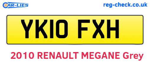 YK10FXH are the vehicle registration plates.