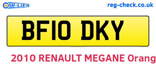 BF10DKY are the vehicle registration plates.