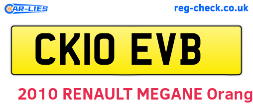 CK10EVB are the vehicle registration plates.