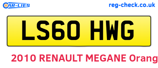 LS60HWG are the vehicle registration plates.