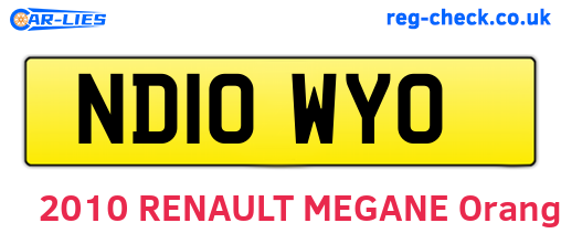 ND10WYO are the vehicle registration plates.