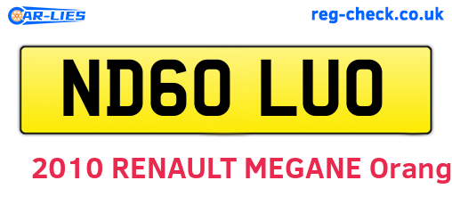 ND60LUO are the vehicle registration plates.