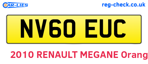 NV60EUC are the vehicle registration plates.